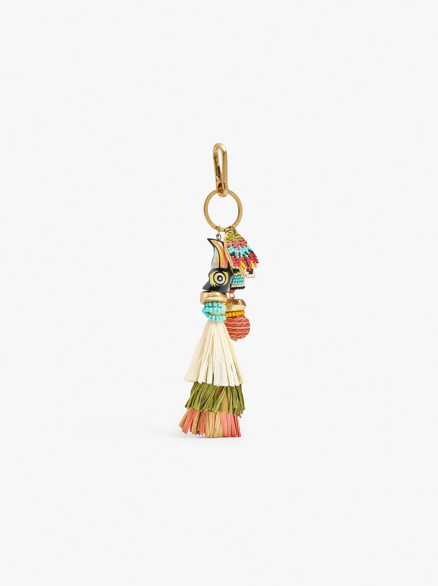 Keychain Bird Charm With Beads