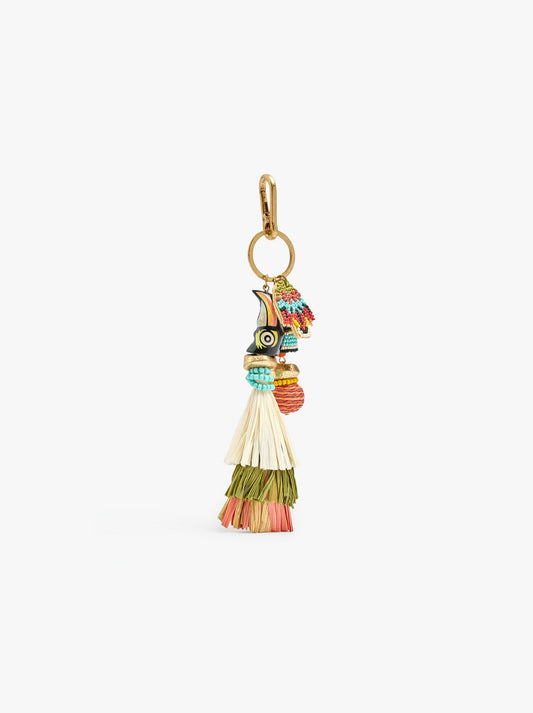 Keychain Bird Charm With Beads