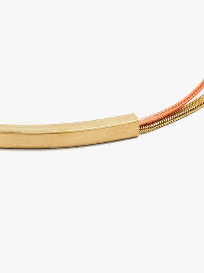 Double Bracelet With Bar - Stainless Steel