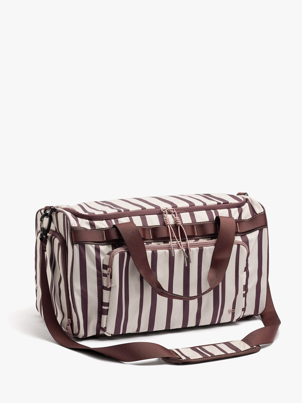 Striped Nylon Sports Bag