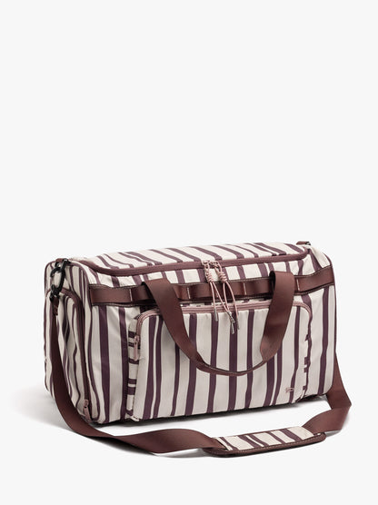 Striped Nylon Sports Bag