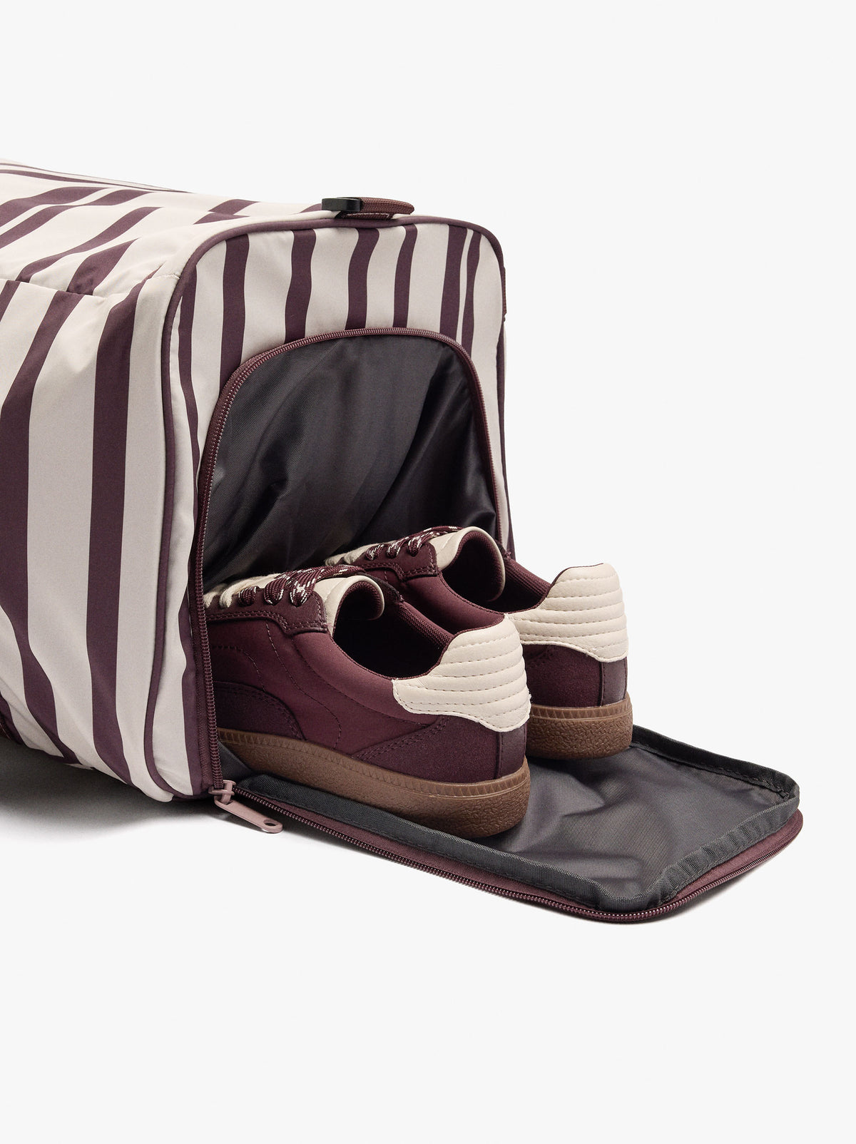 Striped Nylon Sports Bag