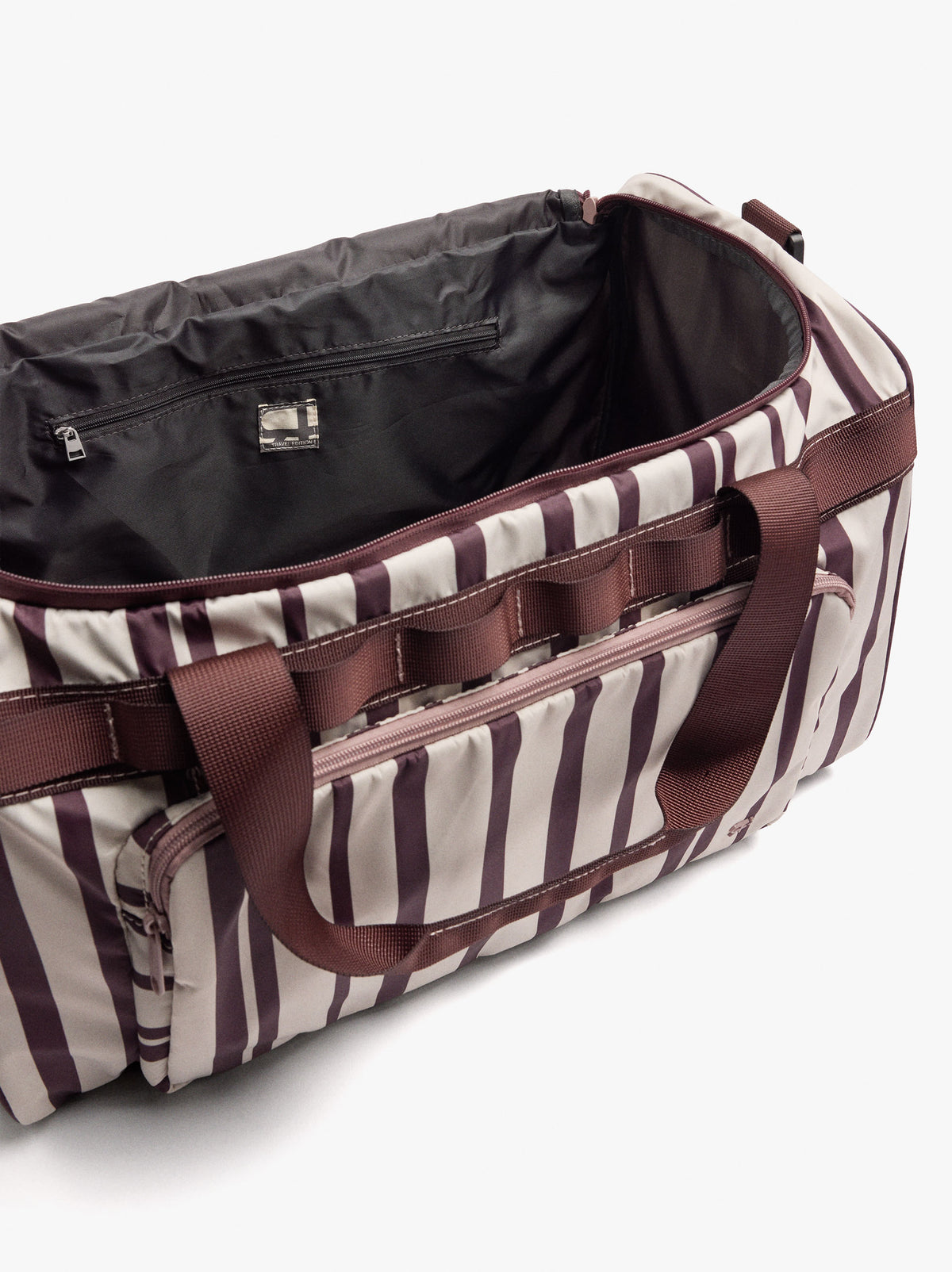 Striped Nylon Sports Bag