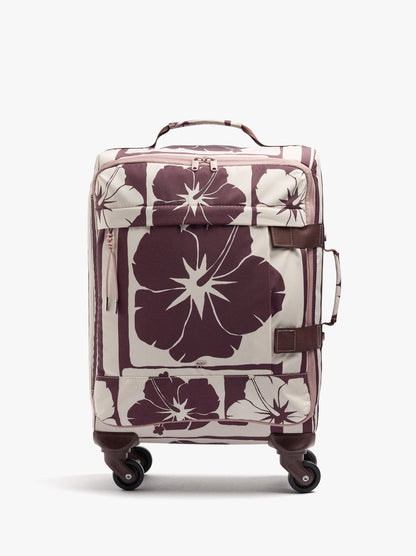 Floral Printed Nylon Travel Suitcase