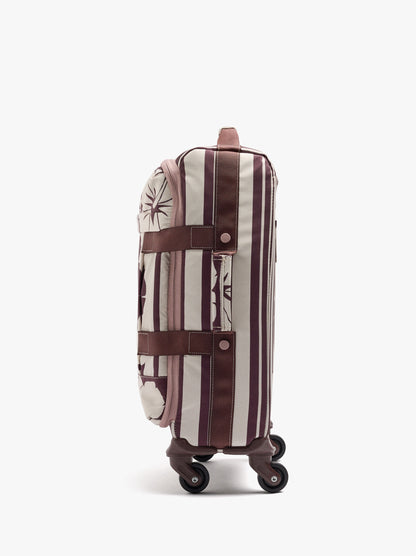 Floral Printed Nylon Travel Suitcase