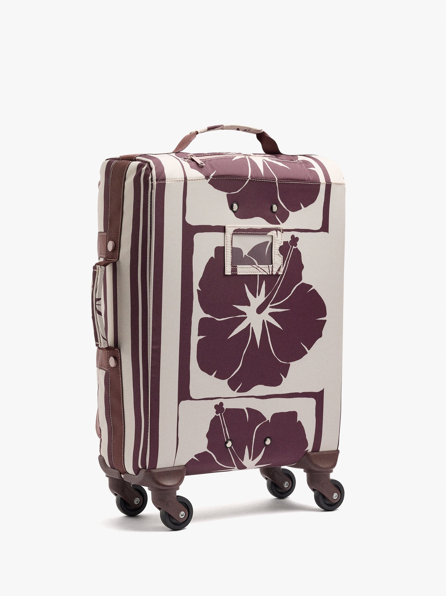 Floral Printed Nylon Travel Suitcase