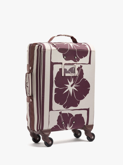 Floral Printed Nylon Travel Suitcase