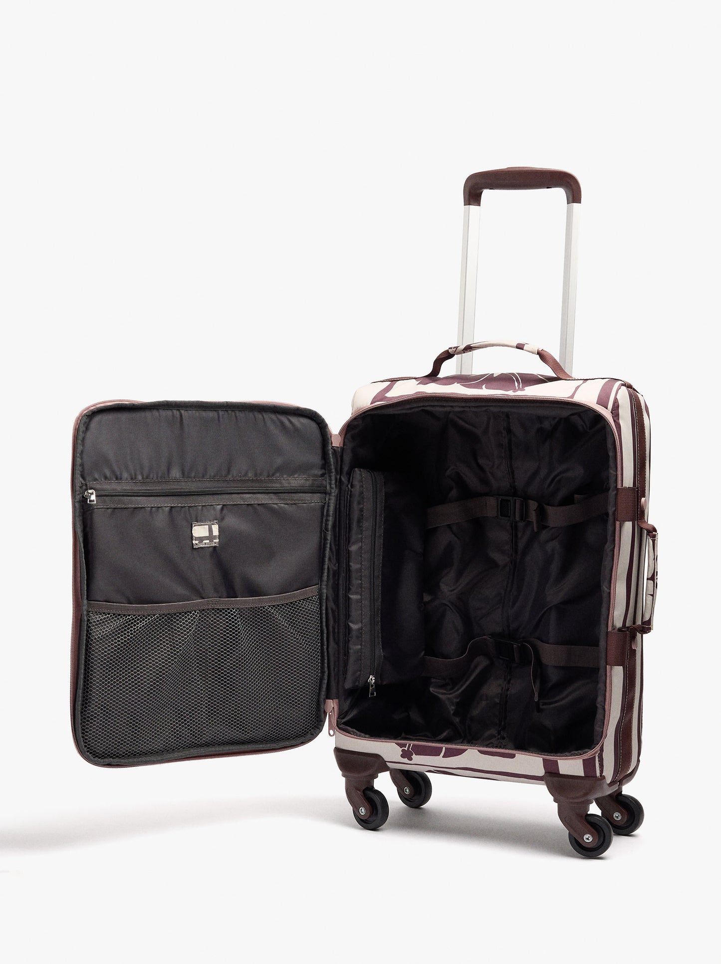 Floral Printed Nylon Travel Suitcase