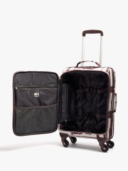 Floral Printed Nylon Travel Suitcase