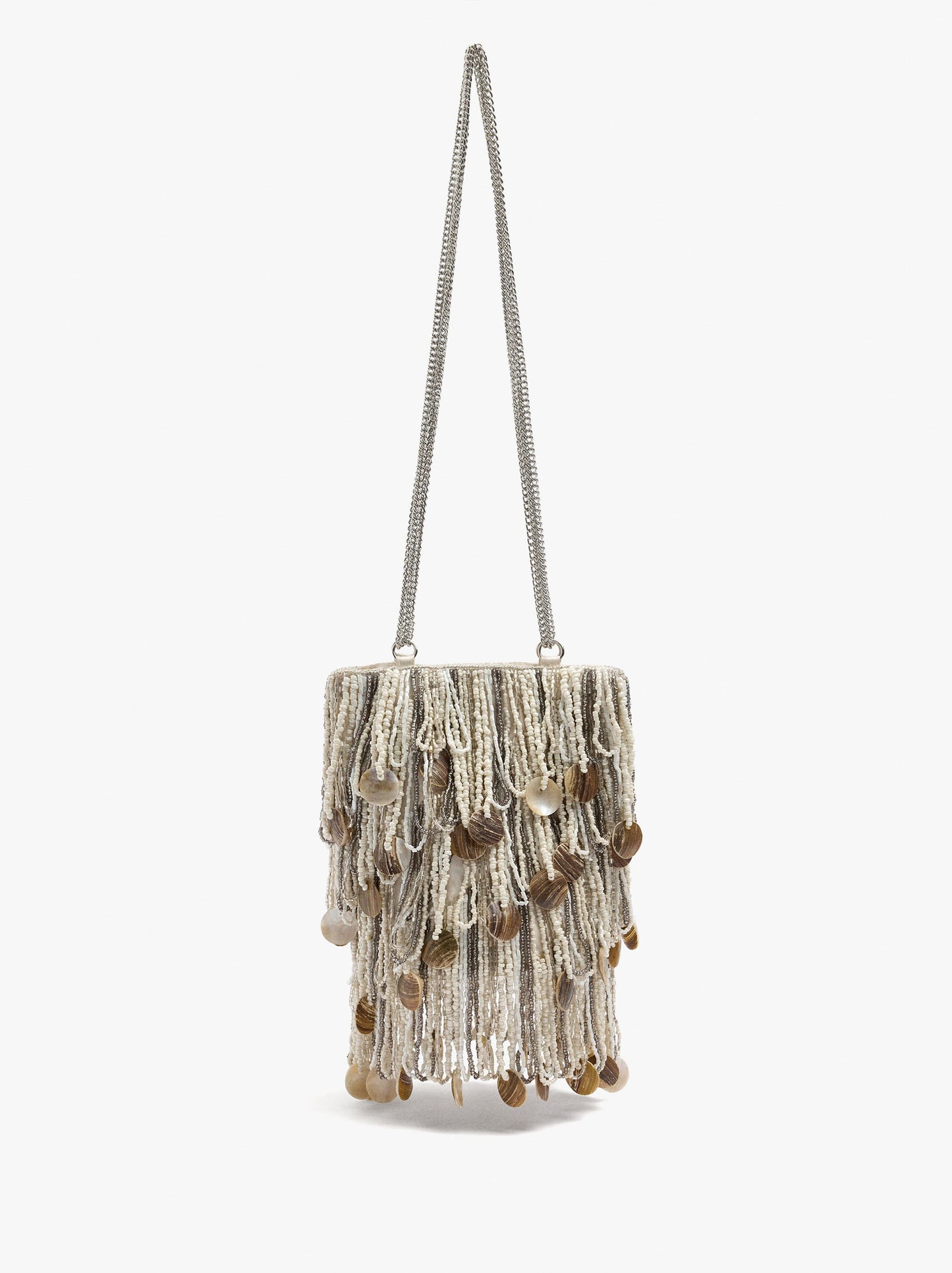 Party Bag With Fringes Of Beads And Shells
