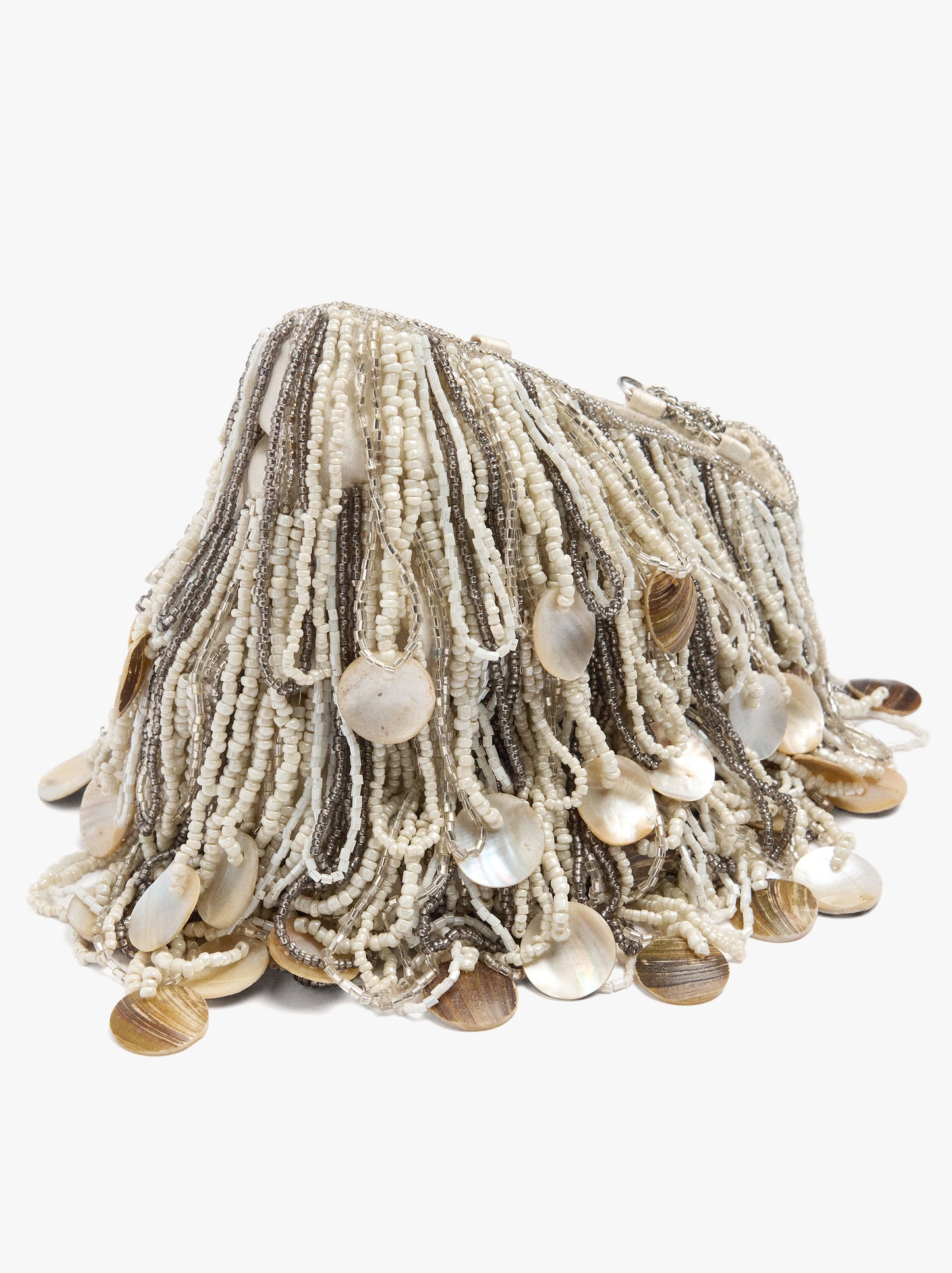 Party Bag With Fringes Of Beads And Shells