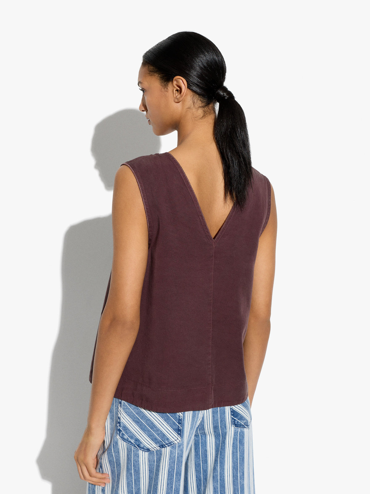 Top With V-Neck 100% Lyocell