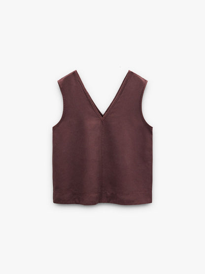 Top With V-Neck 100% Lyocell