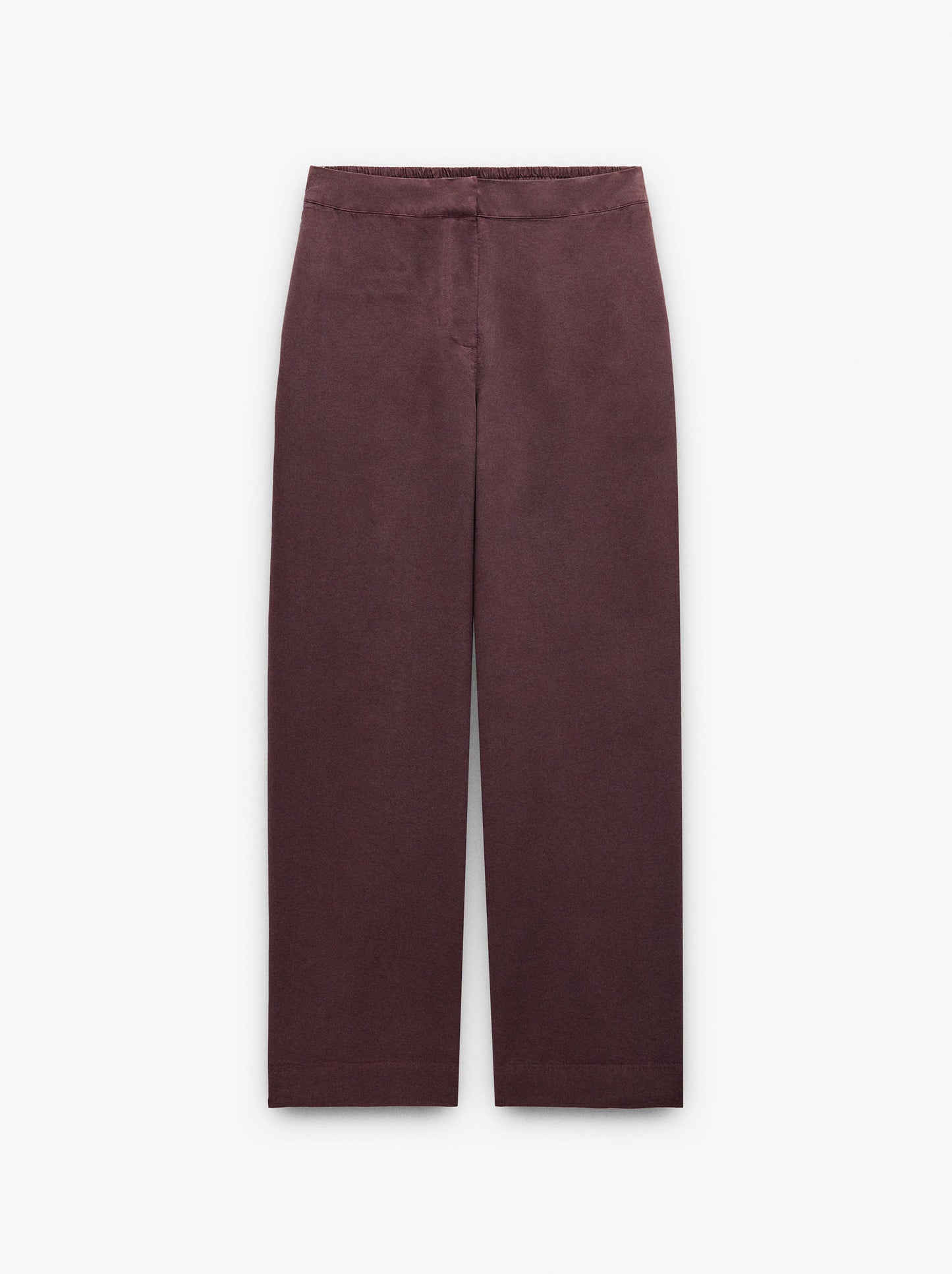Plain Trousers With 100% Lyocell