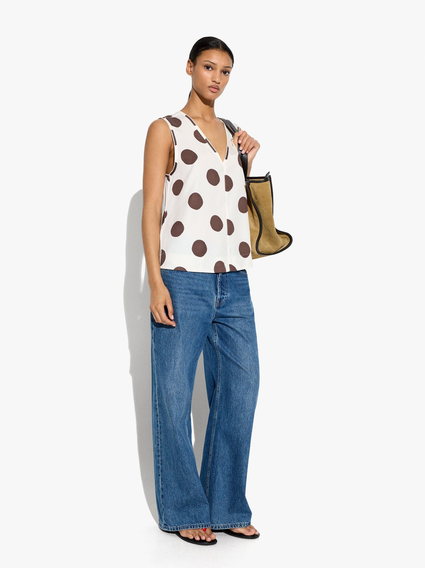 Top Printed With Polka Dots 100% Lyocell
