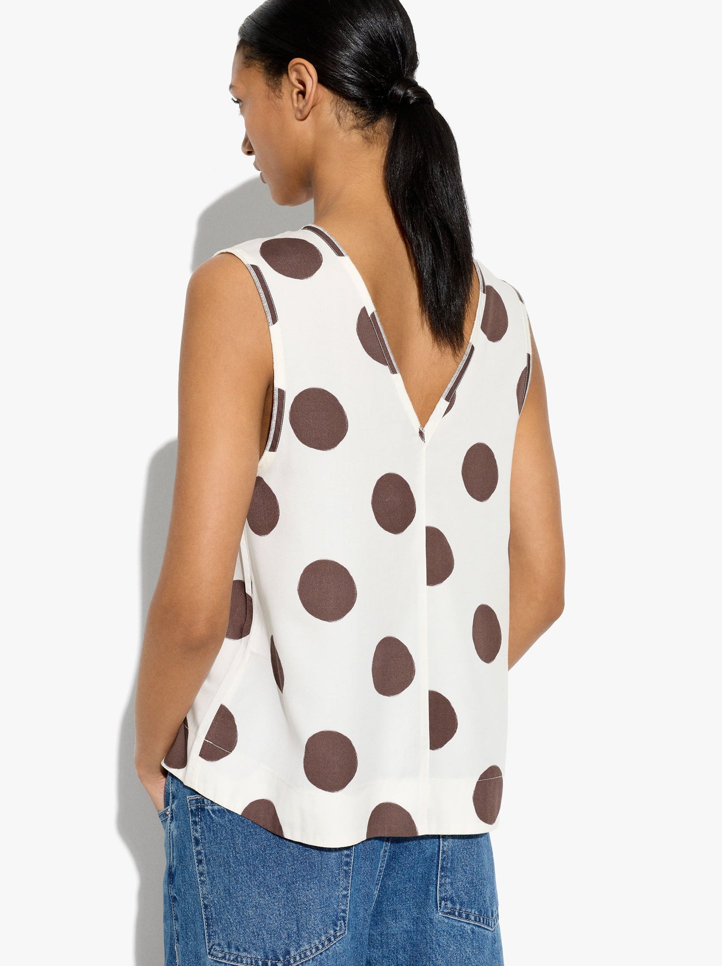 Top Printed With Polka Dots 100% Lyocell