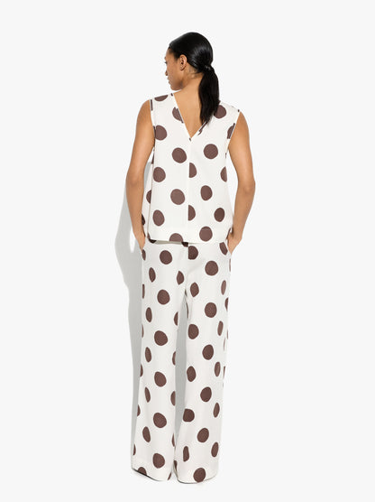 Trousers Printed With Polka Dots 100% Lyocell