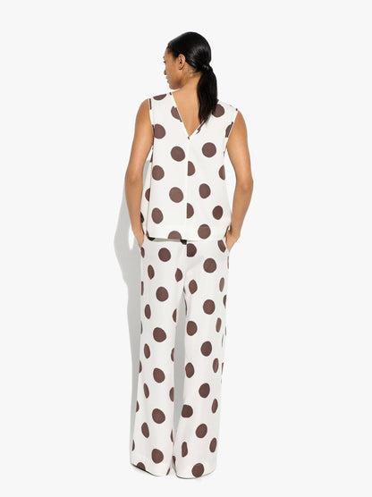 Trousers Printed With Polka Dots 100% Lyocell