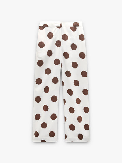 Trousers Printed With Polka Dots 100% Lyocell