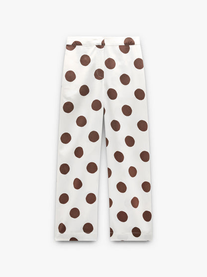 Trousers Printed With Polka Dots 100% Lyocell