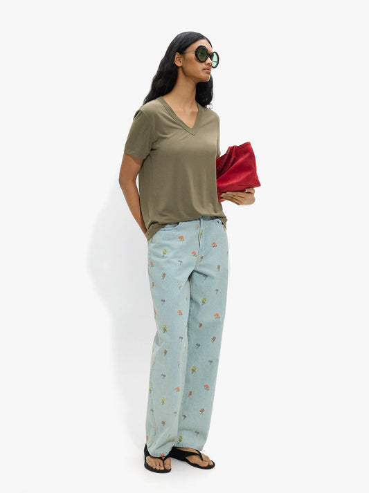 T-Shirt With V-Neck