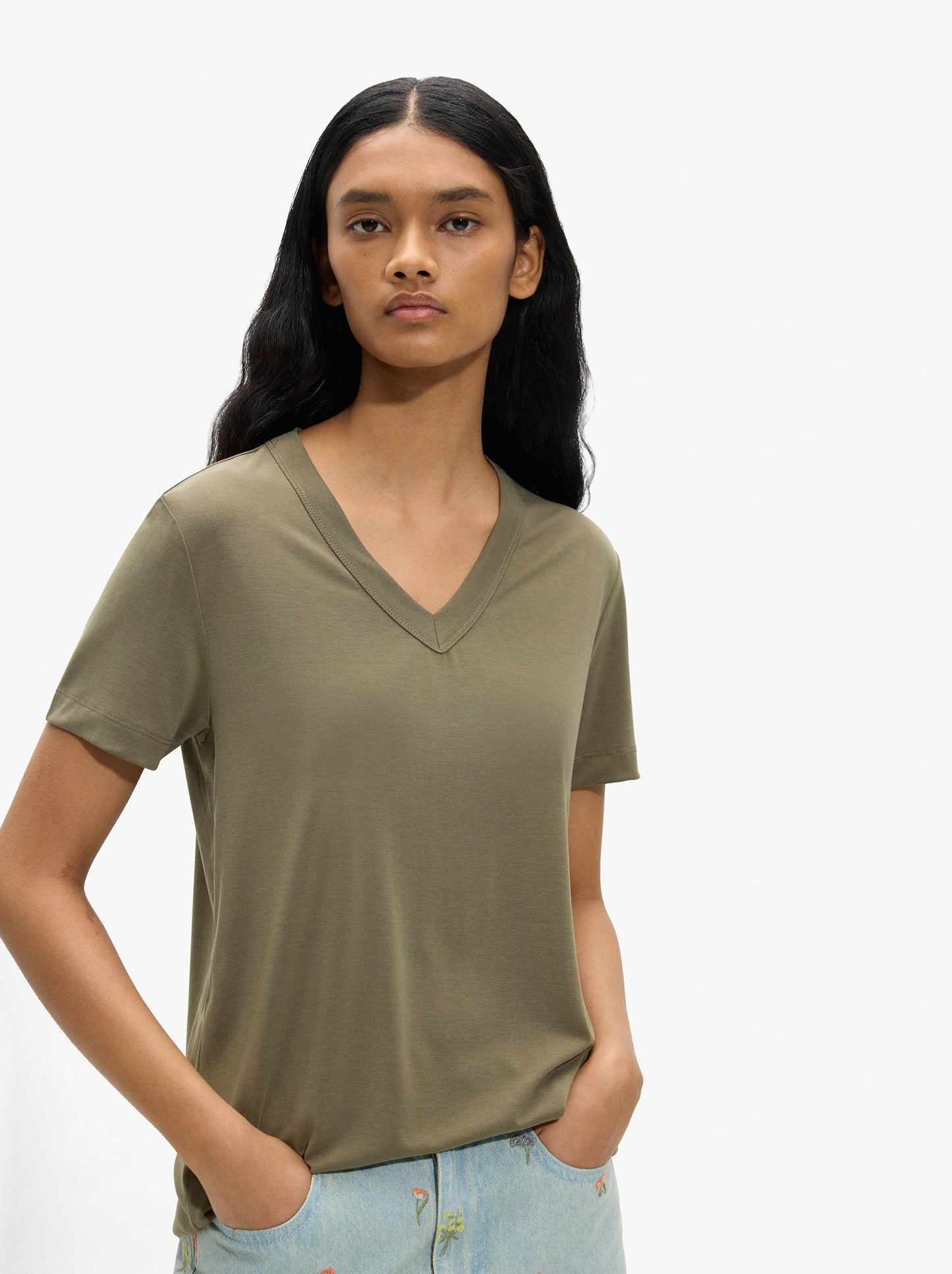 T-Shirt With V-Neck