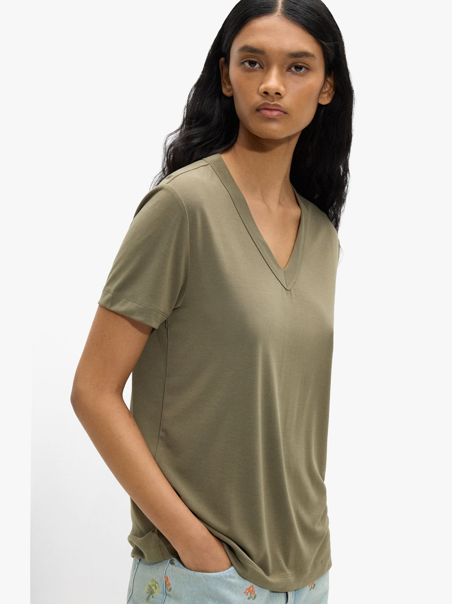 T-Shirt With V-Neck