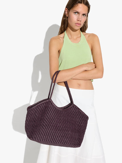 Woven Leather Shopper Bag