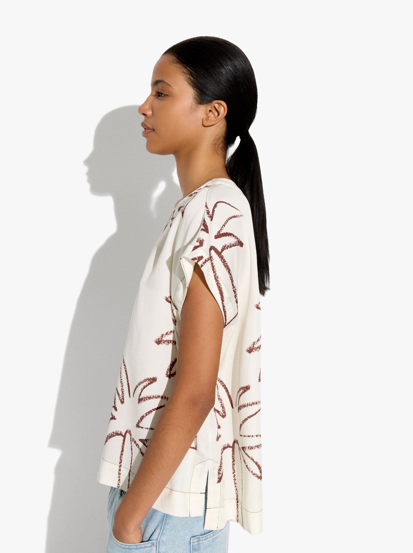 Printed Blouse With A Linen And Lyocell Blend