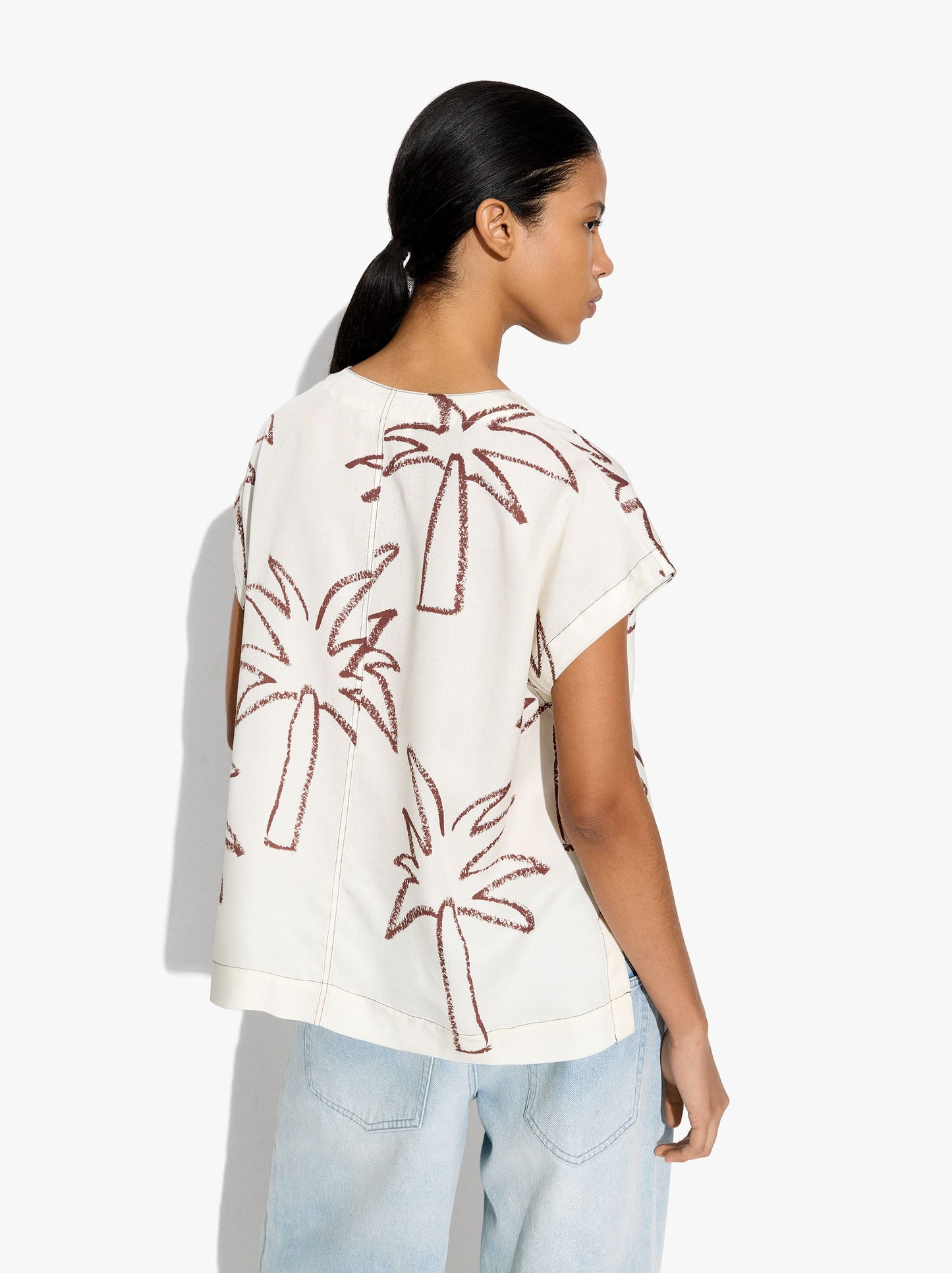 Printed Blouse With A Linen And Lyocell Blend