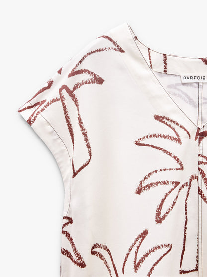 Printed Blouse With A Linen And Lyocell Blend