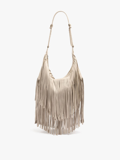 Shoulder Bag Of Leather With Fringes