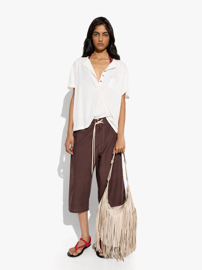 Shoulder Bag Of Leather With Fringes
