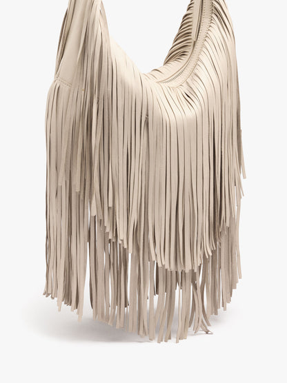 Shoulder Bag Of Leather With Fringes