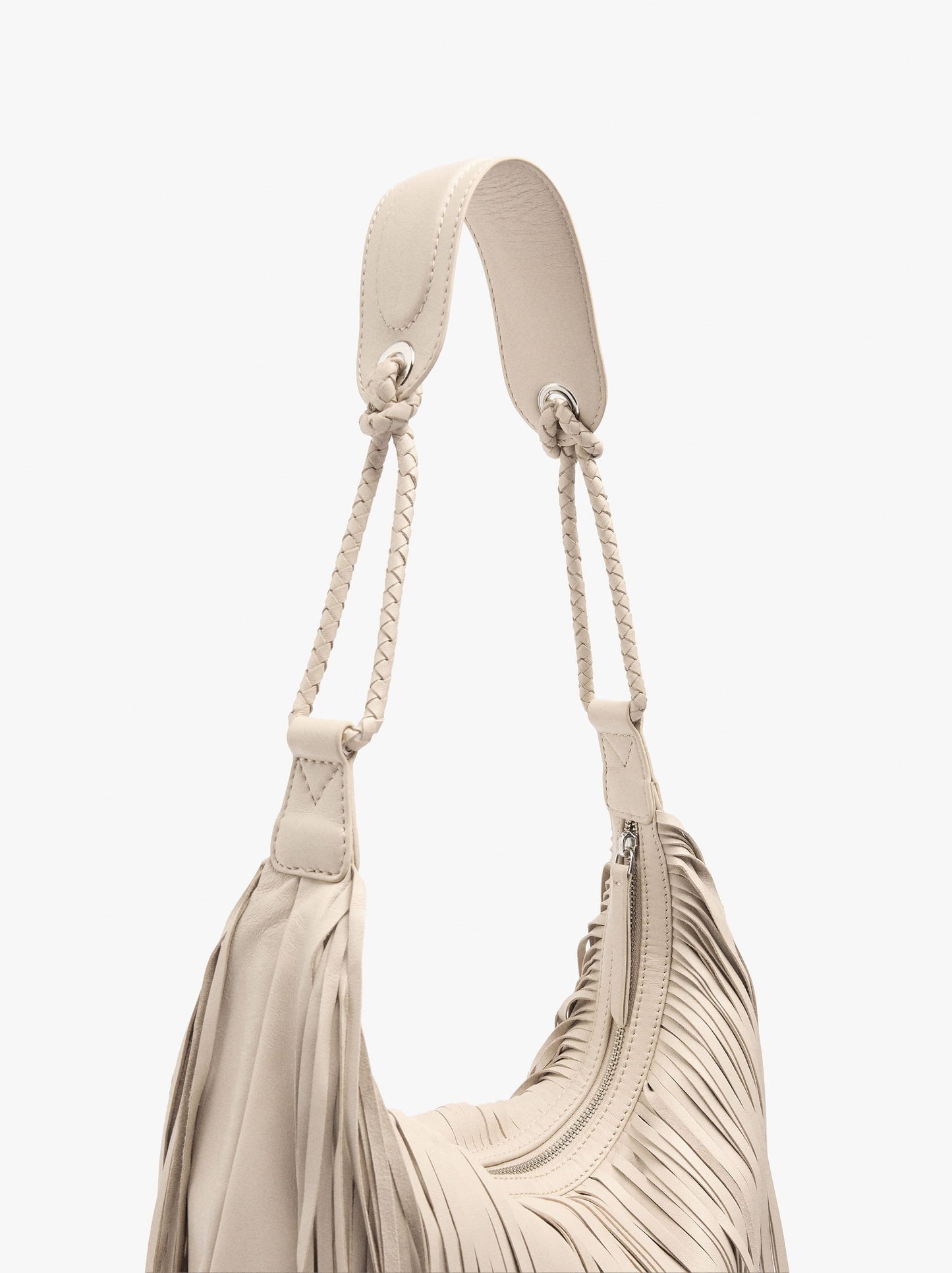 Shoulder Bag Of Leather With Fringes