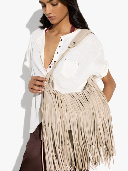 Shoulder Bag Of Leather With Fringes