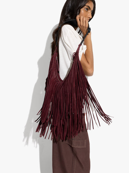 Shoulder Bag Of Leather With Fringes