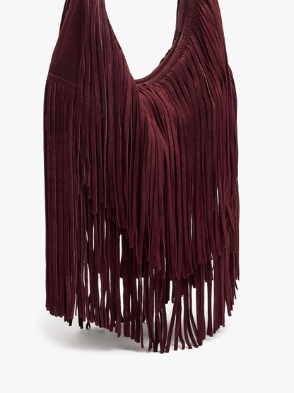 Shoulder Bag Of Leather With Fringes