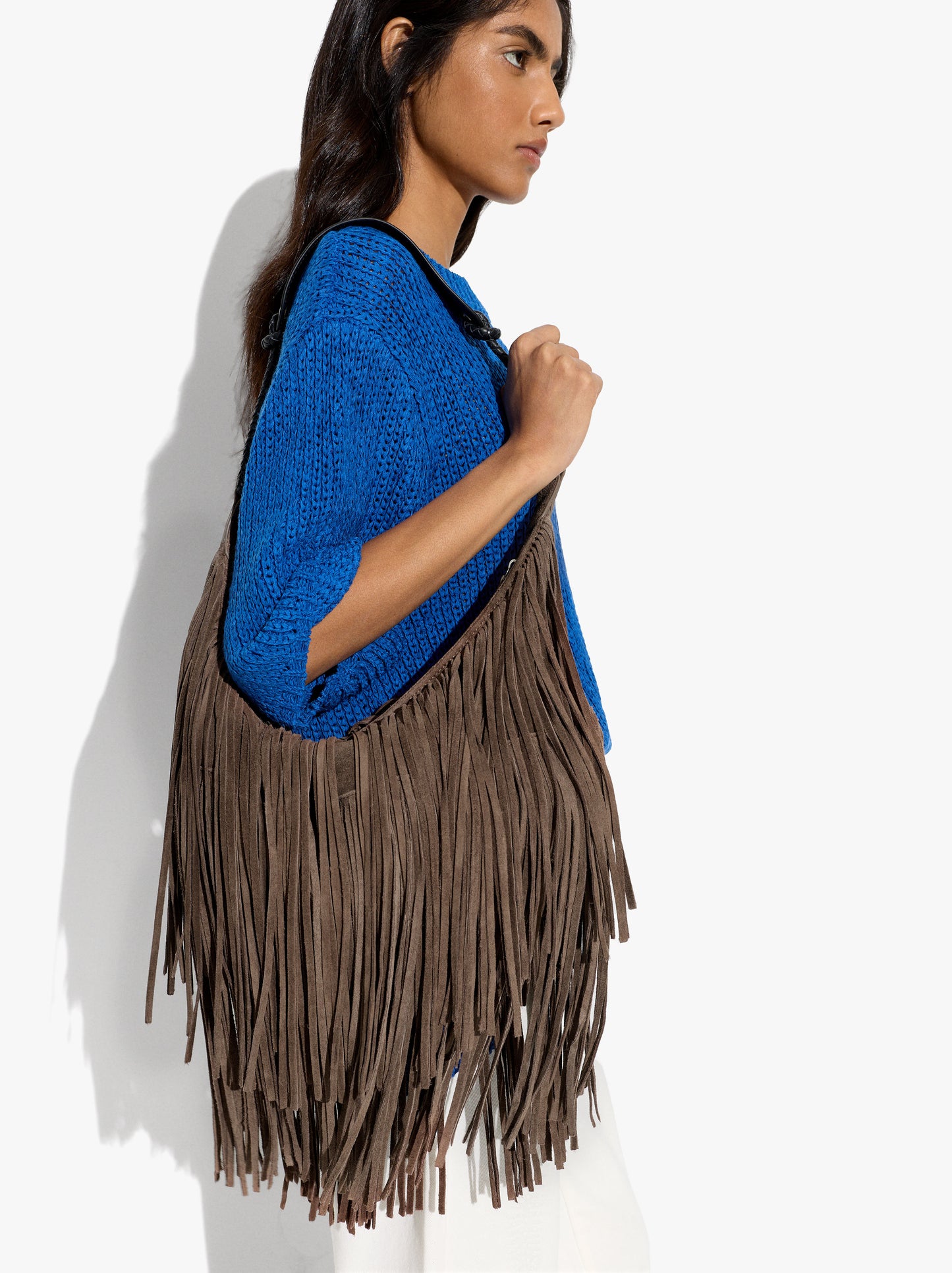Shoulder Bag Of Leather With Fringes