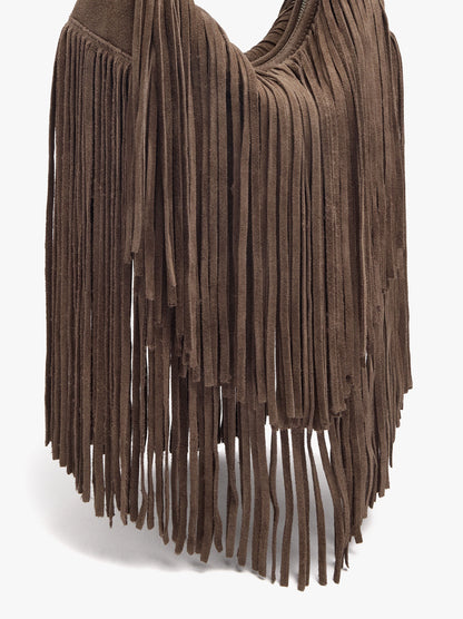 Shoulder Bag Of Leather With Fringes