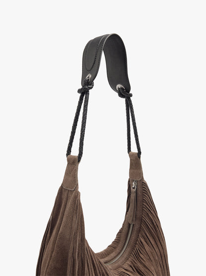 Shoulder Bag Of Leather With Fringes