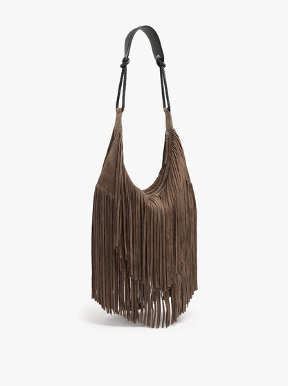 Shoulder Bag Of Leather With Fringes