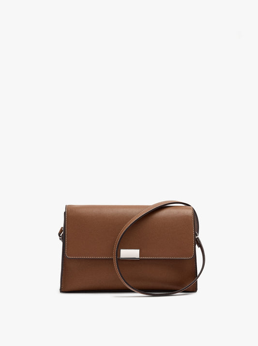 Plain Crossbody Bag With Flap