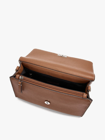 Plain Crossbody Bag With Flap