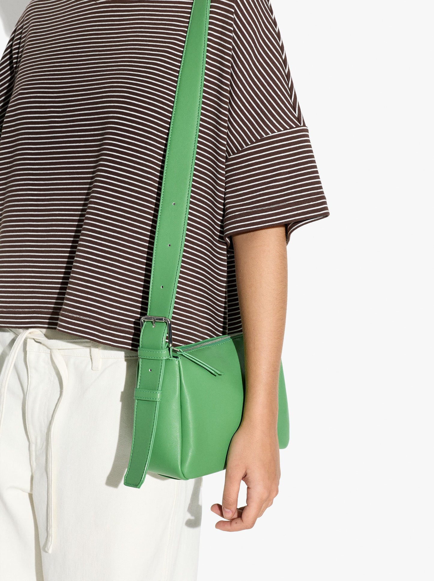 Plain Crossbody Bag With Buckle