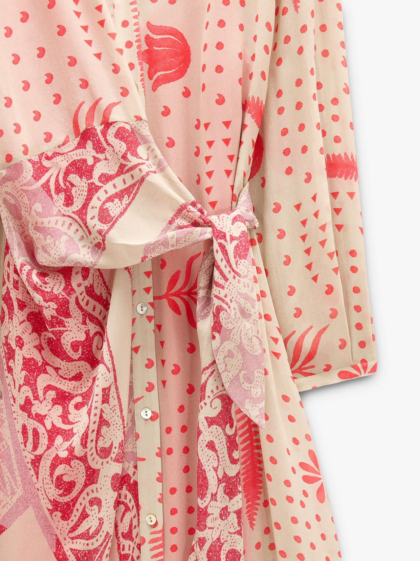 Midi Printed Dress With Draped And Knot