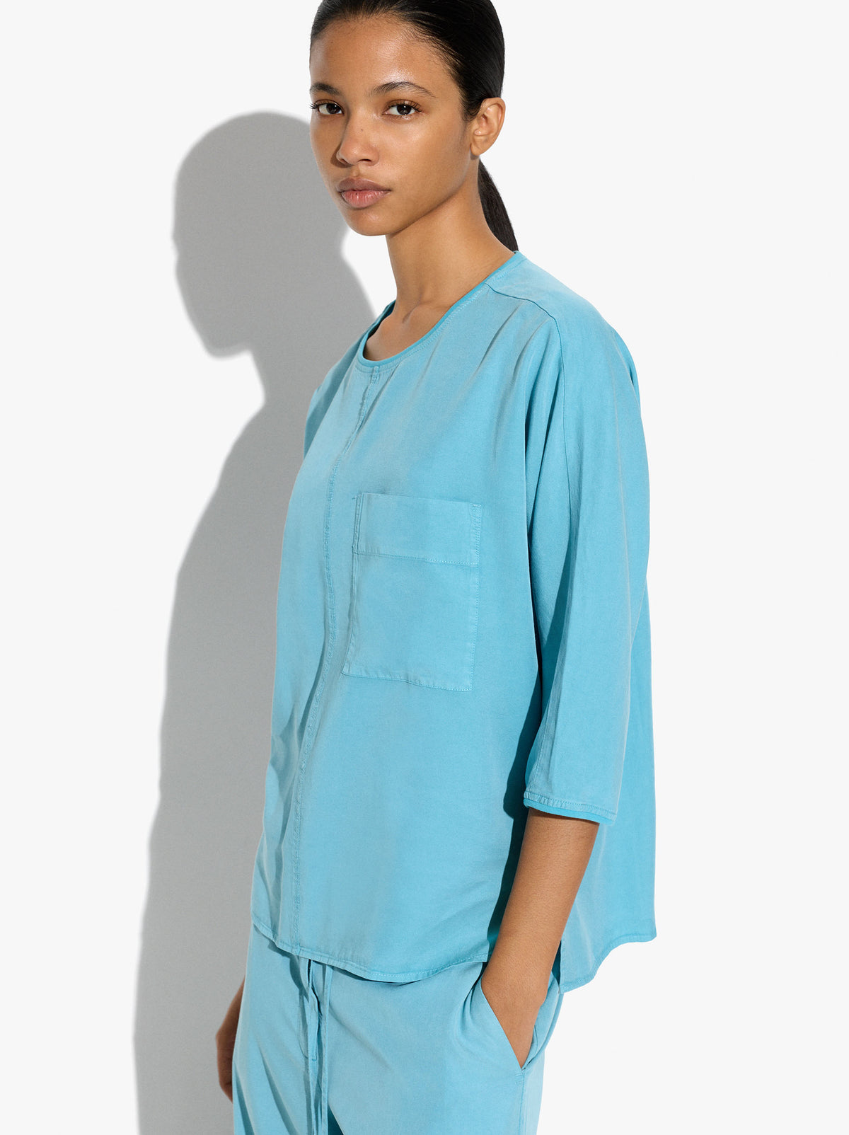 Blouse With Pocket 100% Lyocell