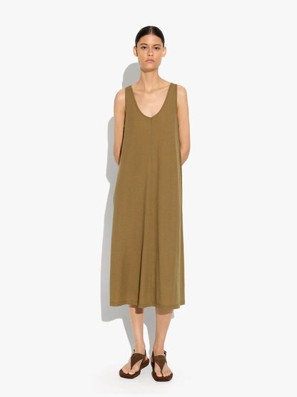 Midi Plain Dress And Flowy