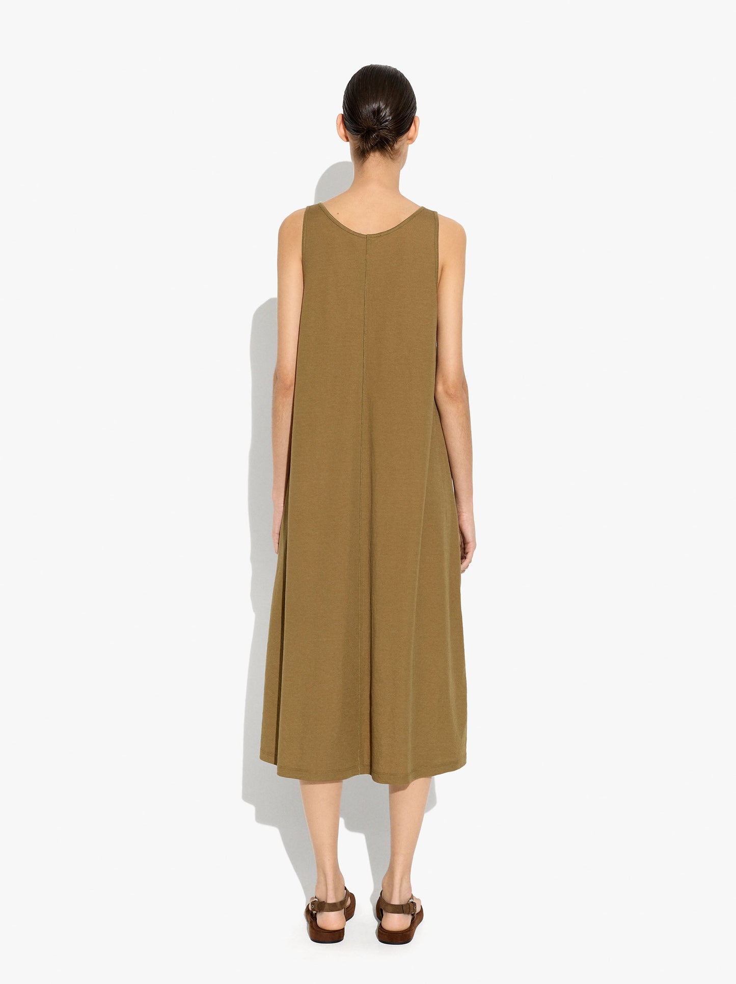 Midi Plain Dress And Flowy