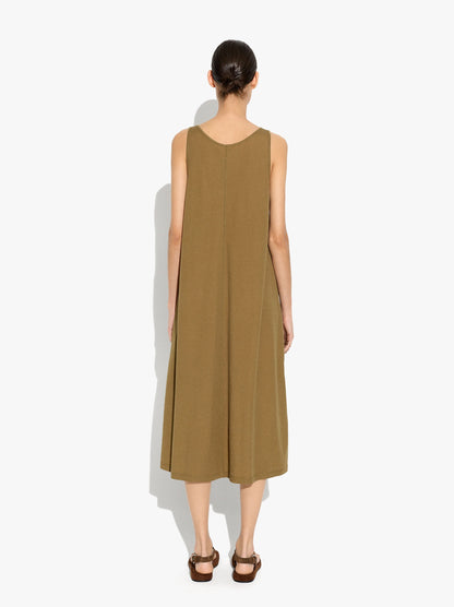 Midi Plain Dress And Flowy